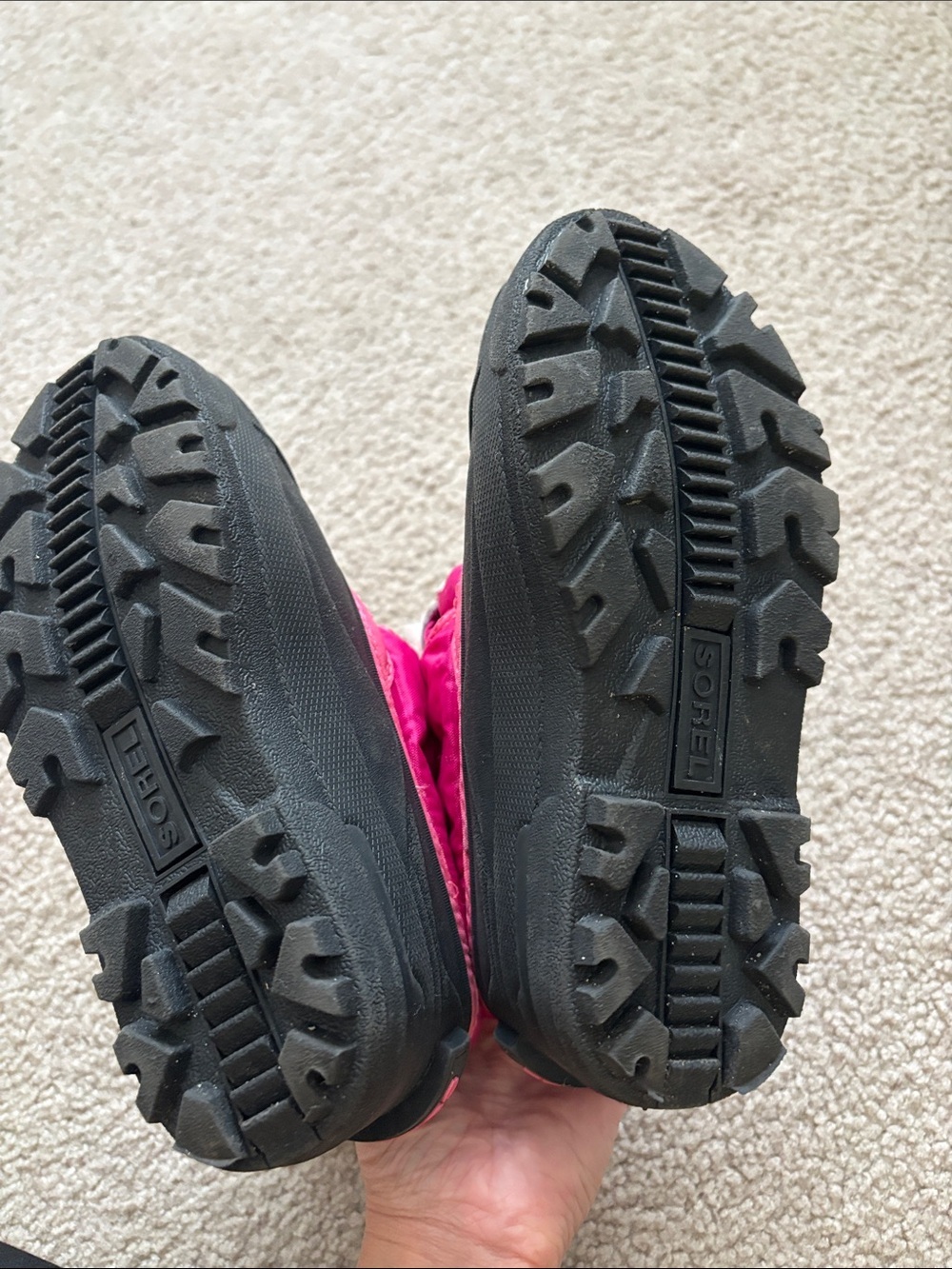 Sorel Pink and Black Girls' Insulated Winter Boots with Faux Fur Trim size 13 - Picture 5 of 5